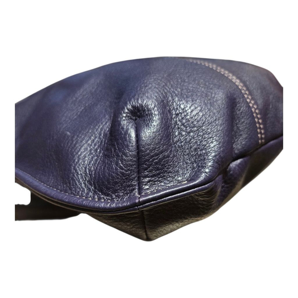 B. Makowsky Genuine Leather Crossbody Bag – Eggplant Purple, Silver Hardware - Picture 12 of 13